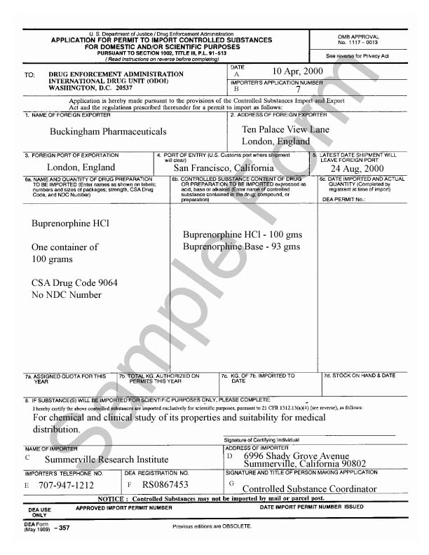 Example of Form 357